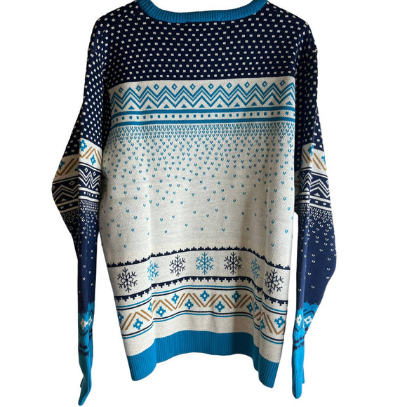 NWT Shinesty Samuel Adams Beer Ski Fair isle Holiday Sweater XL Unisex Oversized - Picture 2 of 7